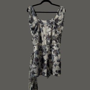 Silk Tie Dye Effect Ruffled Romper sz M